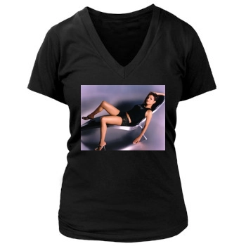 Halle Berry Women's Deep V-Neck TShirt