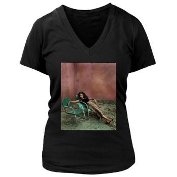 Halle Berry Women's Deep V-Neck TShirt