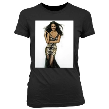 Halle Berry Women's Junior Cut Crewneck T-Shirt