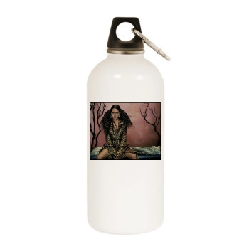 Halle Berry White Water Bottle With Carabiner