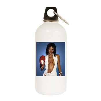 Halle Berry White Water Bottle With Carabiner