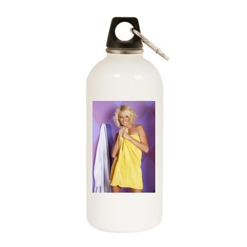 Hanna Hilton White Water Bottle With Carabiner