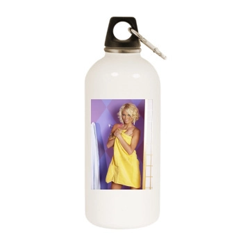 Hanna Hilton White Water Bottle With Carabiner