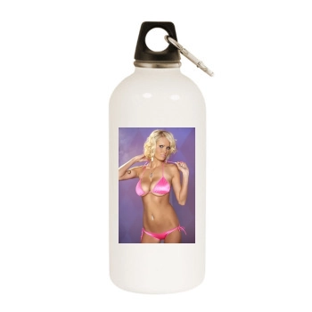 Hanna Hilton White Water Bottle With Carabiner