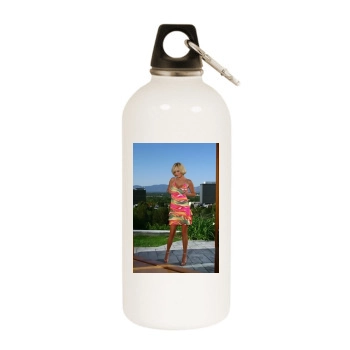 Hanna Hilton White Water Bottle With Carabiner