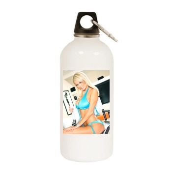 Hanna Hilton White Water Bottle With Carabiner