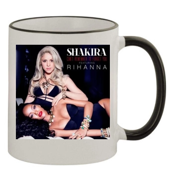 Shakira 11oz Colored Rim & Handle Mug