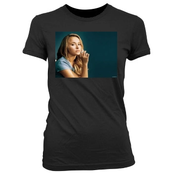 Hayden Panettiere Women's Junior Cut Crewneck T-Shirt