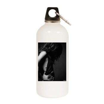 Shenae Grimes White Water Bottle With Carabiner