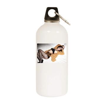 Shenae Grimes White Water Bottle With Carabiner