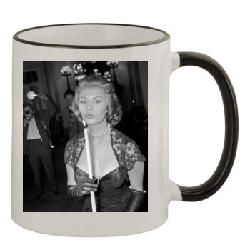 Sophia Loren 11oz Colored Rim & Handle Mug