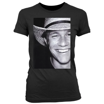 Heath Ledger Women's Junior Cut Crewneck T-Shirt