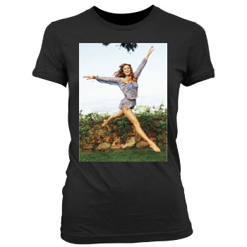 Stacy Keibler Women's Junior Cut Crewneck T-Shirt