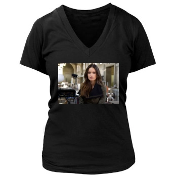 Summer Glau Women's Deep V-Neck TShirt