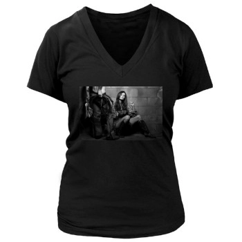 Summer Glau Women's Deep V-Neck TShirt