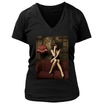 Hilarie Burton Women's Deep V-Neck TShirt