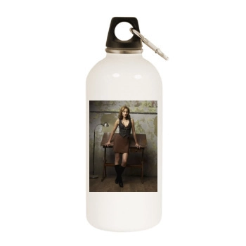 Hilarie Burton White Water Bottle With Carabiner