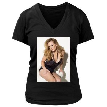 Hilary Duff Women's Deep V-Neck TShirt