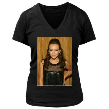 Hilary Duff Women's Deep V-Neck TShirt