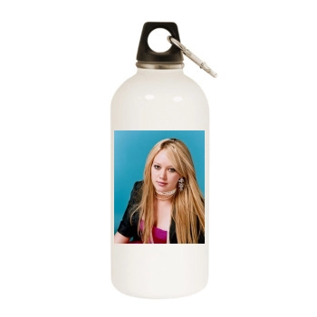 Hilary Duff White Water Bottle With Carabiner