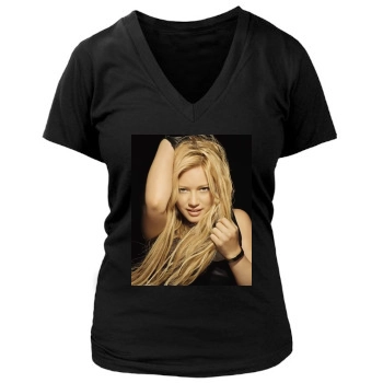 Hilary Duff Women's Deep V-Neck TShirt