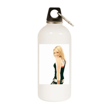 Hilary Duff White Water Bottle With Carabiner