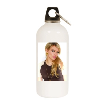 Hilary Duff White Water Bottle With Carabiner