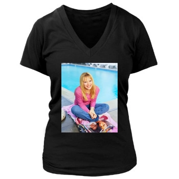 Hilary Duff Women's Deep V-Neck TShirt