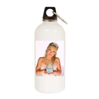 Hilary Duff White Water Bottle With Carabiner