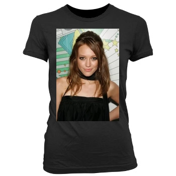 Hilary Duff Women's Junior Cut Crewneck T-Shirt