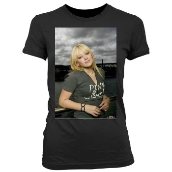 Hilary Duff Women's Junior Cut Crewneck T-Shirt