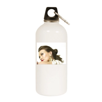 Hilary Duff White Water Bottle With Carabiner