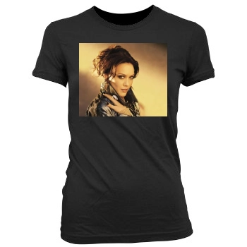 Hilary Duff Women's Junior Cut Crewneck T-Shirt