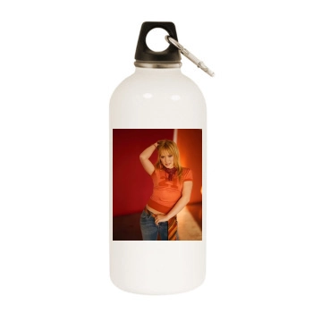 Hilary Duff White Water Bottle With Carabiner