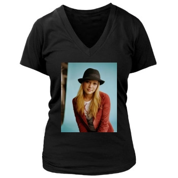 Hilary Duff Women's Deep V-Neck TShirt