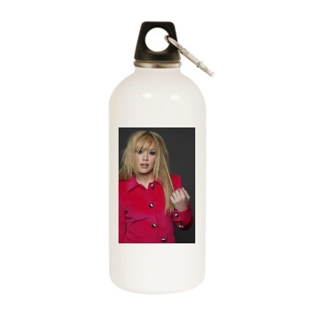 Hilary Duff White Water Bottle With Carabiner