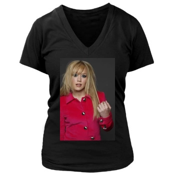 Hilary Duff Women's Deep V-Neck TShirt