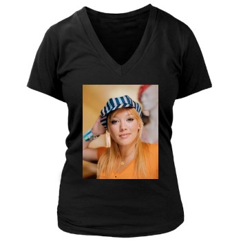 Hilary Duff Women's Deep V-Neck TShirt