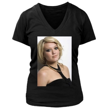 Hilary Duff Women's Deep V-Neck TShirt