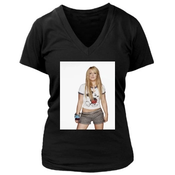 Hilary Duff Women's Deep V-Neck TShirt