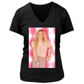 Hilary Duff Women's Deep V-Neck TShirt