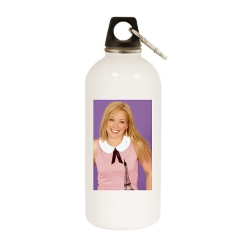 Hilary Duff White Water Bottle With Carabiner