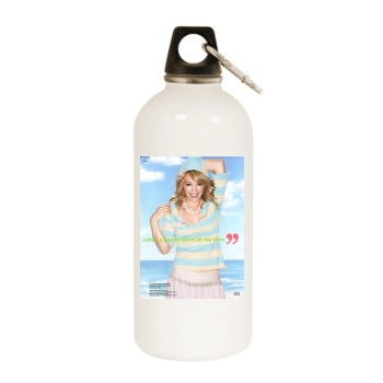 Hilary Duff White Water Bottle With Carabiner