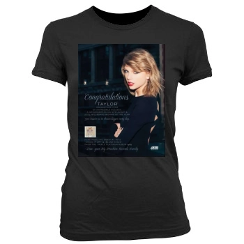 Taylor Swift Women's Junior Cut Crewneck T-Shirt