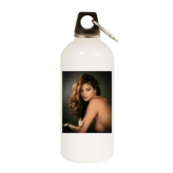 Tera Patrick White Water Bottle With Carabiner