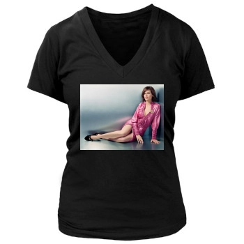 Hilary Swank Women's Deep V-Neck TShirt