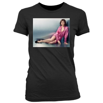 Hilary Swank Women's Junior Cut Crewneck T-Shirt