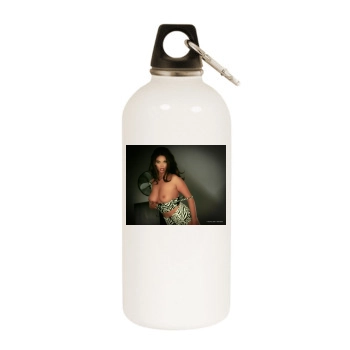 Tera Patrick White Water Bottle With Carabiner