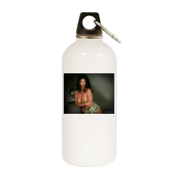 Tera Patrick White Water Bottle With Carabiner