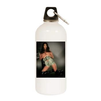 Tera Patrick White Water Bottle With Carabiner